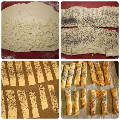 Příprava slaných sýrových tyček