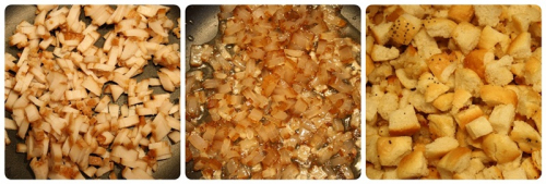 Špekové knedlíky - špek a houskové kostičky